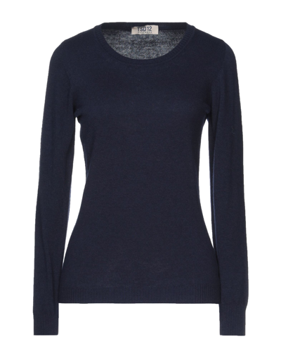 Shop Tsd12 Woman Sweater Midnight Blue Size Xl Viscose, Wool, Polyamide, Cashmere