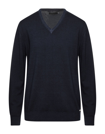 Shop Frankie Morello Man Sweater Midnight Blue Size 3xl Merino Wool