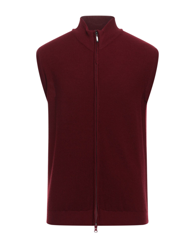 Shop Tsd12 Man Cardigan Burgundy Size Xxl Merino Wool, Acrylic In Red