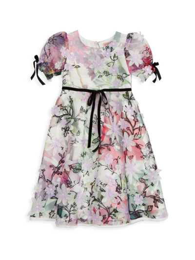 Shop Marchesa Notte Little Girl's & Girl's Matilda Floral Dress In Ivory