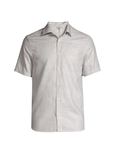 Shop Ted Baker Men's Addle Linen Short-sleeve Shirt In Natural