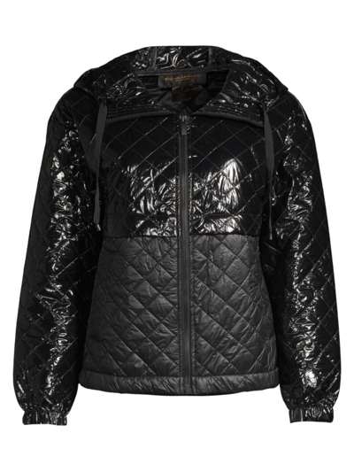 Shop Donna Karan Matte-to-shine Quilted Jacket In Black