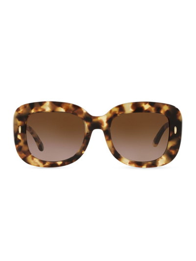 Shop Tory Burch Women's 51mm Square Sunglasses In Tortoise