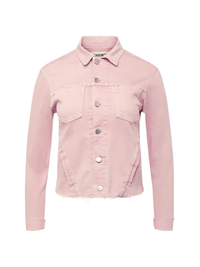 Shop L Agence Women's Janelle Slim Raw Jacket In Dusty Pink