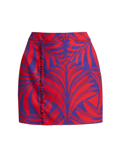 Shop Claude Kameni Leaf-print Pencil Skirt In Neutral