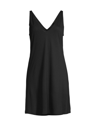 Shop Natori Women's Short V-neck Nightdress In Black