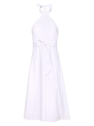 Shop Staud Women's Kai Stretch Cotton Halter Dress In White