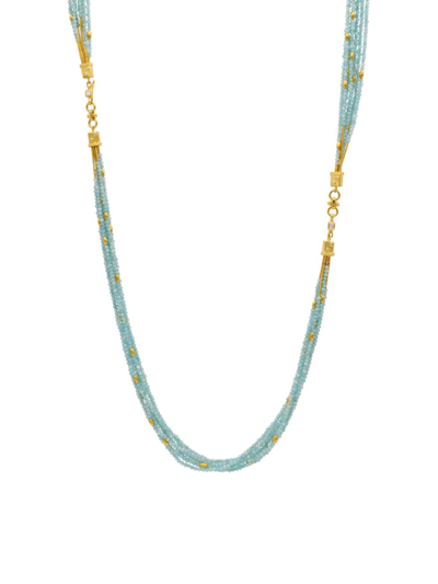 Shop Gurhan Women's 22k & 24k Yellow Gold, Amazonite, & Diamond Necklace