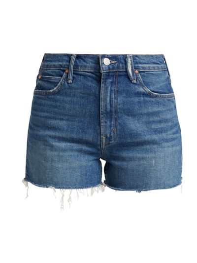 Shop Mother Women's The Dutchie High-rise Stretch Cut-off Jean Shorts In Running With Scissors