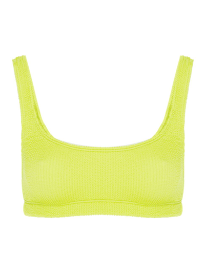 Shop Good American Women's Always Fits Bikini Top In Electric Yellow