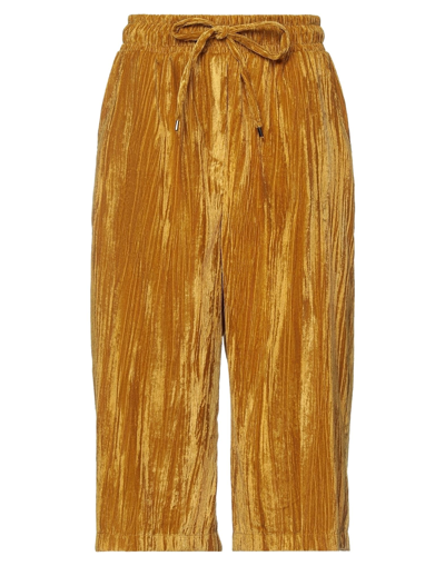 Shop Souvenir Woman Pants Ocher Size M Polyester In Yellow