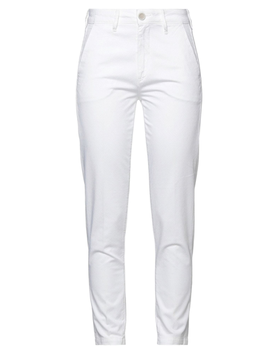 Shop Barba Napoli Woman Pants White Size 30 Cotton, Elastane