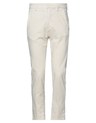 Shop Gabardine Man Pants Ivory Size 30 Cotton, Elastane In White
