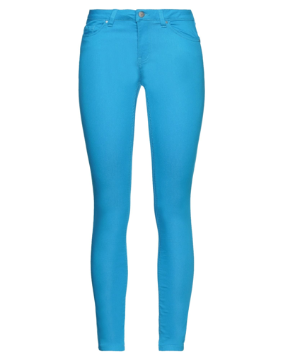 Shop Sh By Silvian Heach Woman Pants Azure Size 25 Cotton, Polyester, Elastane In Blue