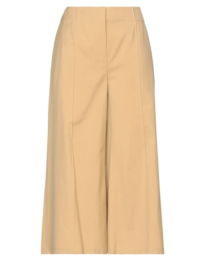 Shop Moschino Woman Cropped Pants Sand Size 10 Viscose, Cotton In Beige