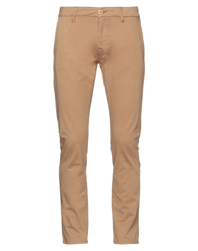Shop Guess Man Pants Camel Size 34w-32l Cotton, Polyester In Beige