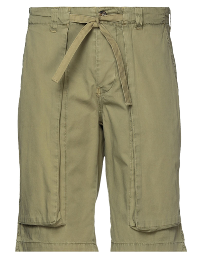 Shop Mc2 Saint Barth Man Shorts & Bermuda Shorts Military Green Size 3xl Cotton