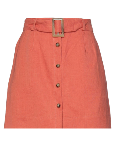 Shop Lisa Marie Fernandez Woman Mini Skirt Orange Size 3 Linen