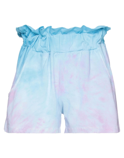 Shop Le Volière Woman Shorts & Bermuda Shorts Azure Size Xs/s Cotton, Elastane In Blue