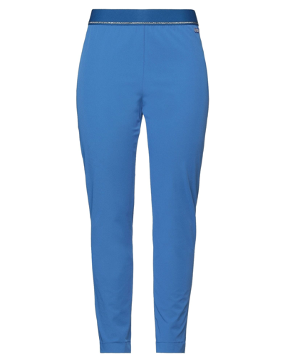 Shop Vdp Club Woman Pants Bright Blue Size 2 Cotton, Polyamide, Elastane