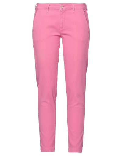 Shop Barba Napoli Woman Pants Fuchsia Size 28 Cotton, Elastane In Pink