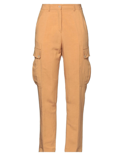 Shop Même By Giab's Woman Pants Apricot Size 6 Viscose, Linen In Orange