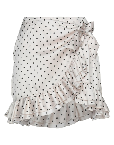 Shop Soallure Woman Mini Skirt Beige Size 6 Polyester, Elastane