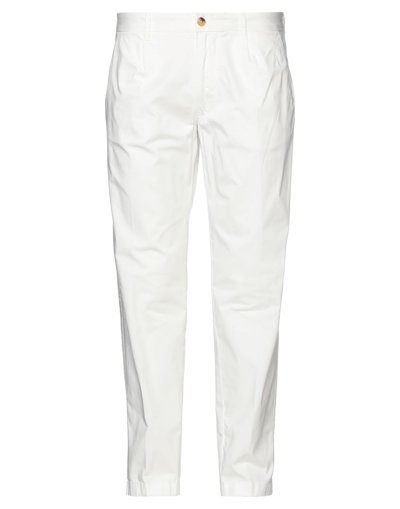 Shop Blauer Man Pants White Size 30 Cotton, Elastane