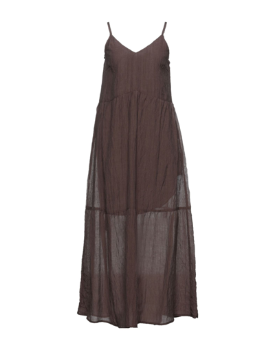 Shop Caractere Caractère Woman Long Dress Dark Brown Size 2 Lyocell, Polyester