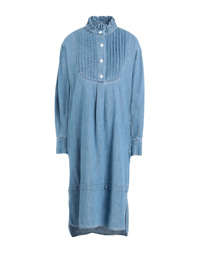 Shop See By Chloé Woman Midi Dress Blue Size 6 Cotton