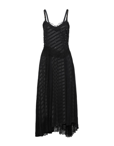Shop Koché Woman Midi Dress Black Size S Polyester, Elastane, Brass, Synthetic Fibers, Glass