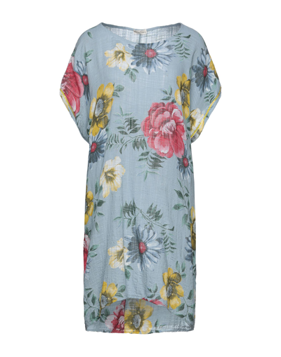 Shop Cashmere Company Woman Mini Dress Pastel Blue Size 1 Linen, Cotton