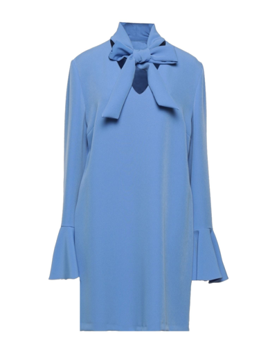 Shop Atos Lombardini Short Dresses In Pastel Blue