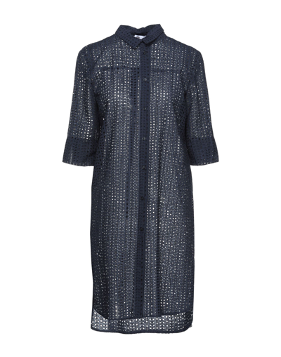 Shop Diana Gallesi Woman Mini Dress Midnight Blue Size 8 Polyester, Cotton