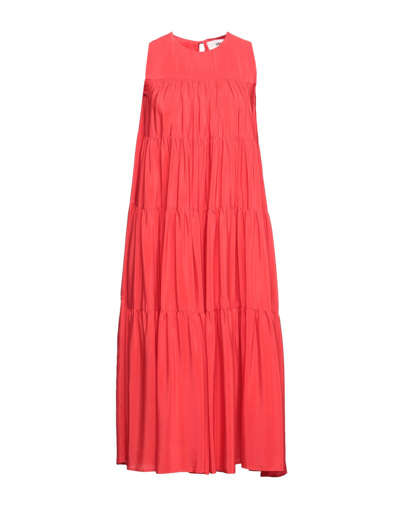 Shop Solotre Woman Midi Dress Red Size M Acetate, Silk