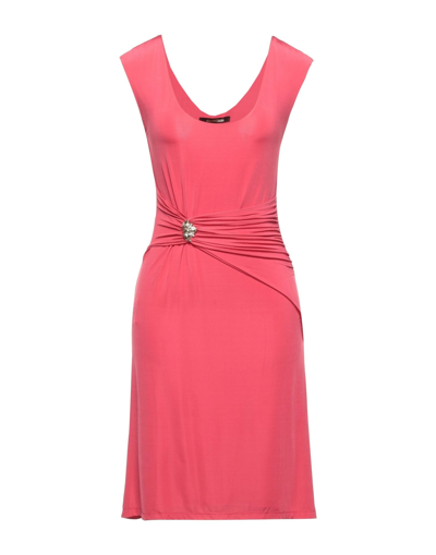Shop Roberto Cavalli Woman Mini Dress Coral Size 12 Viscose, Elastane In Red