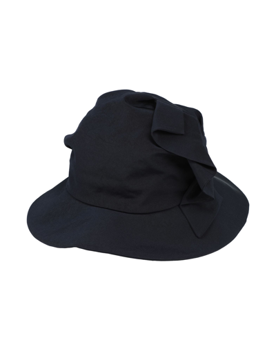 Shop Yohji Yamamoto Hats In Dark Blue