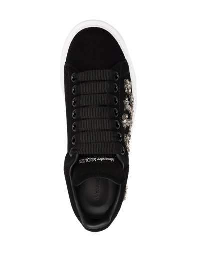 Shop Alexander Mcqueen Oversized Crystal-star Sneakers In Schwarz