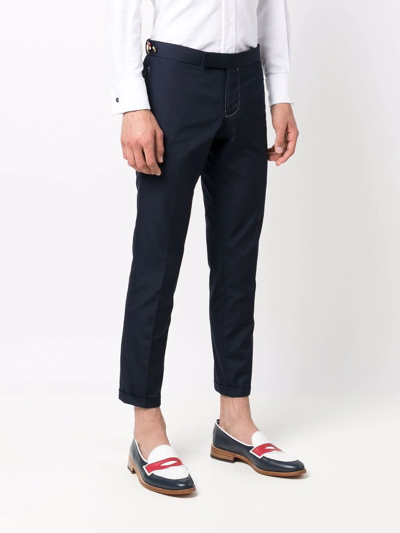 Shop Thom Browne Slim-fit Cropped Trousers In Blau