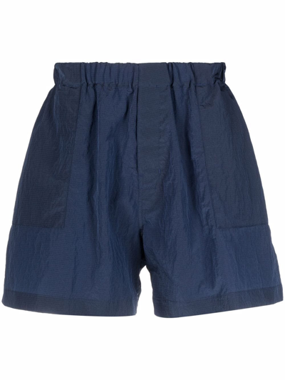 Shop Mackintosh Logo-patch Track Shorts In Blau