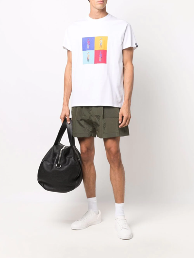 Shop Mackintosh Logo-patch Track Shorts In Grün