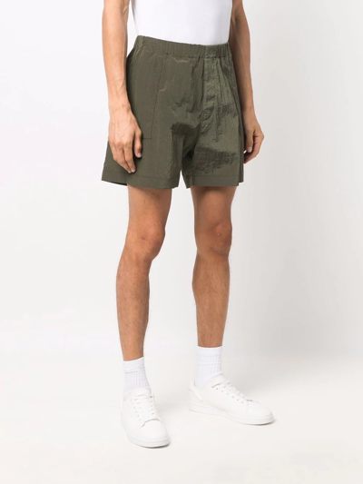 Shop Mackintosh Logo-patch Track Shorts In Grün