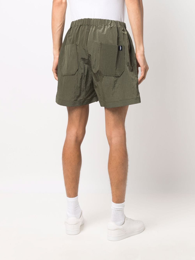 Shop Mackintosh Logo-patch Track Shorts In Grün