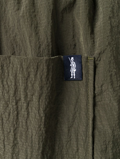 Shop Mackintosh Logo-patch Track Shorts In Grün