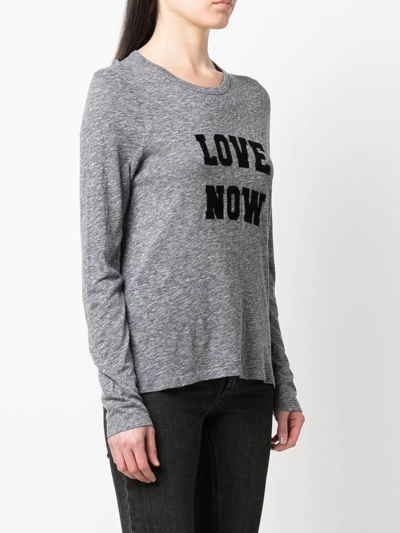 Shop Zadig & Voltaire Willy Chine Long-sleeve T-shirt In Grau