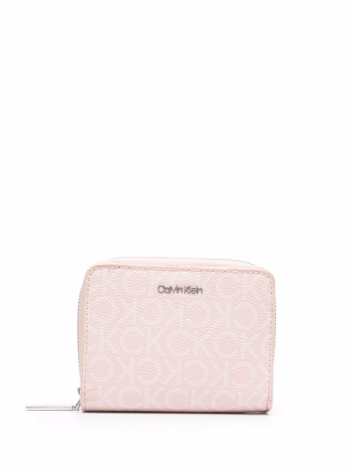 Calvin Klein Logo-print Zip-around Wallet In Rosa | ModeSens
