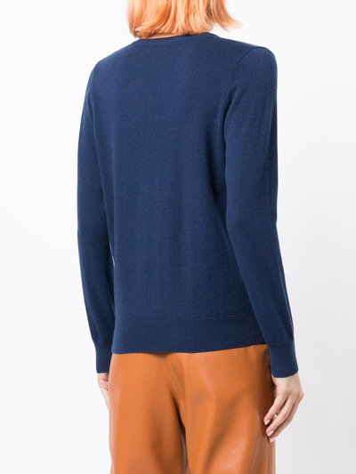 Shop N•peal Fine Knit Organic Cashmere Jumper In Blau