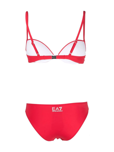 Shop Ea7 Logo-print Bikini Set In Rot