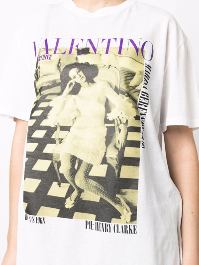 Shop Valentino Photograph-print Cotton T-shirt In Weiss