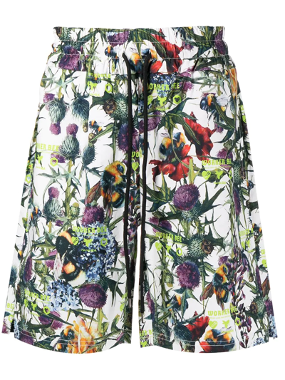 Shop Mauna Kea Floral-print Track Shorts In Weiss